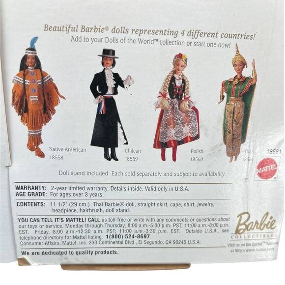 1997 Mattel Barbie Dolls Of The World Thai Barbie Collectors Edition - Picture 7 of 8